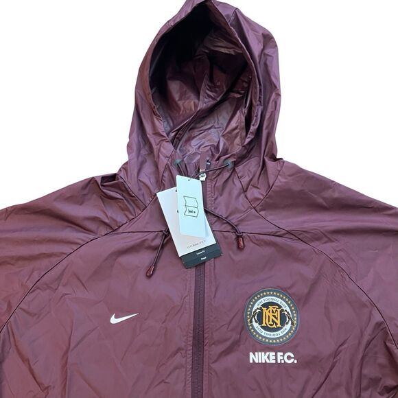 Nike FC Jacket Mens M Red Windbreaker Soccer Repel Loose Fit Game DQ5202-652